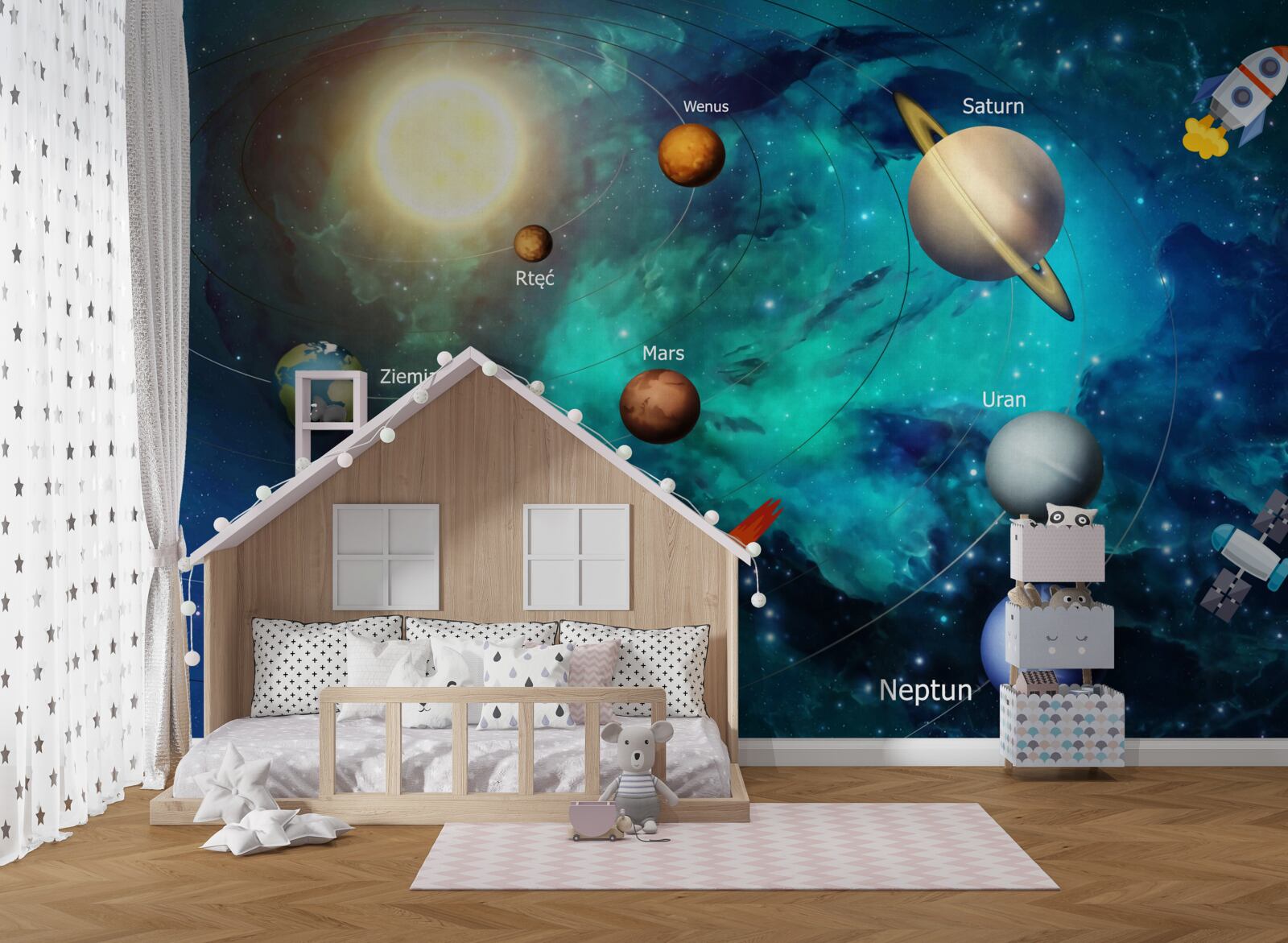 Fototapeta zestaw planet we wszechświecie