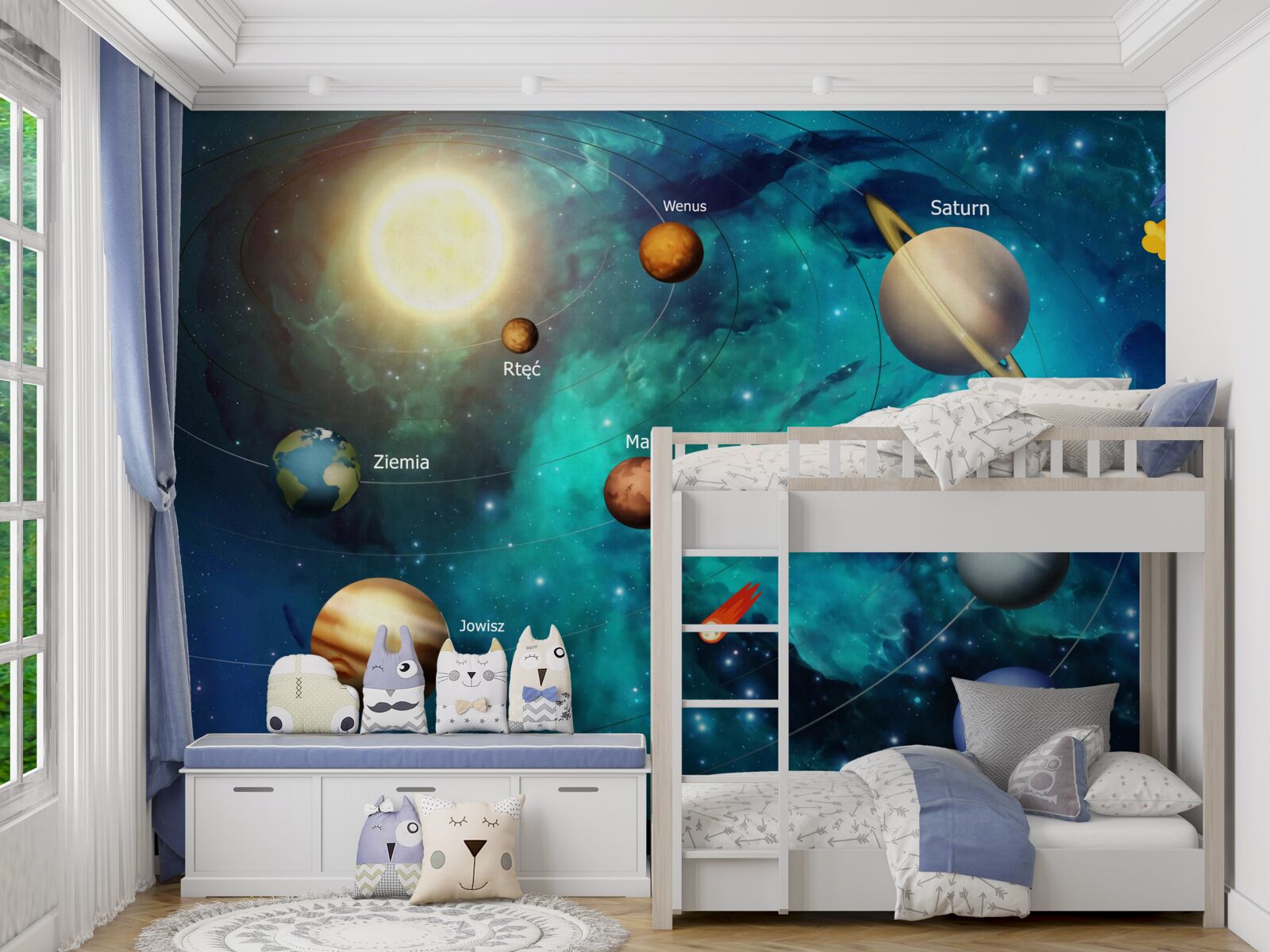 Fototapeta zestaw planet we wszechświecie