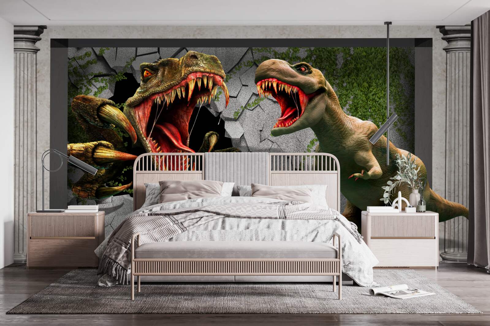 Fototapeta niespokojne dinozaury w łuku