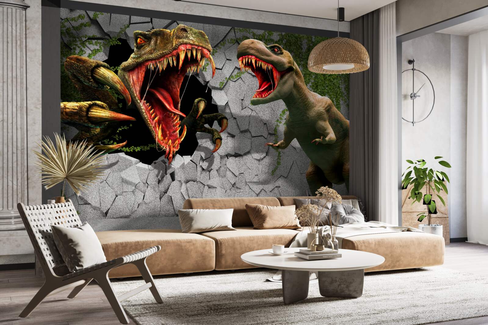 Fototapeta niespokojne dinozaury w łuku