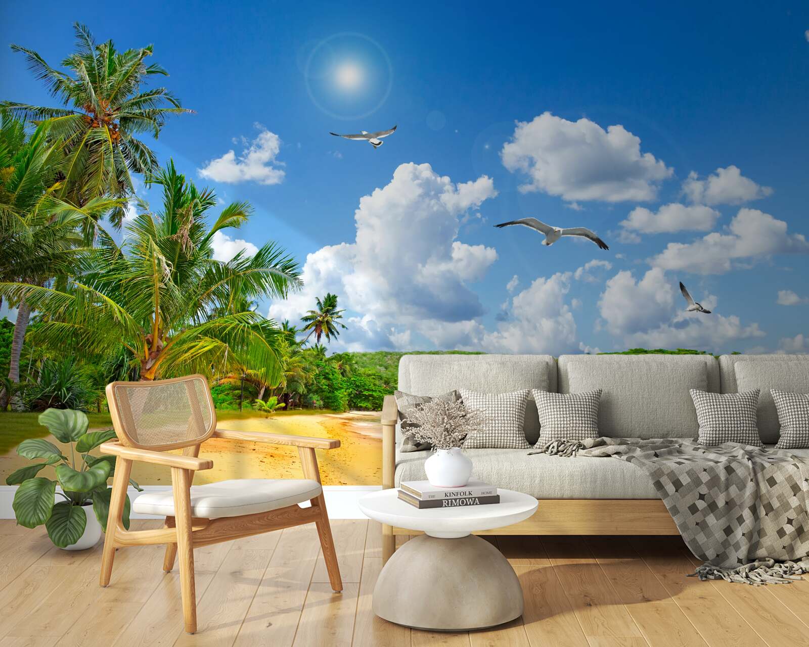 Fototapeta tropikalna wyspa z plażą pod słońcem