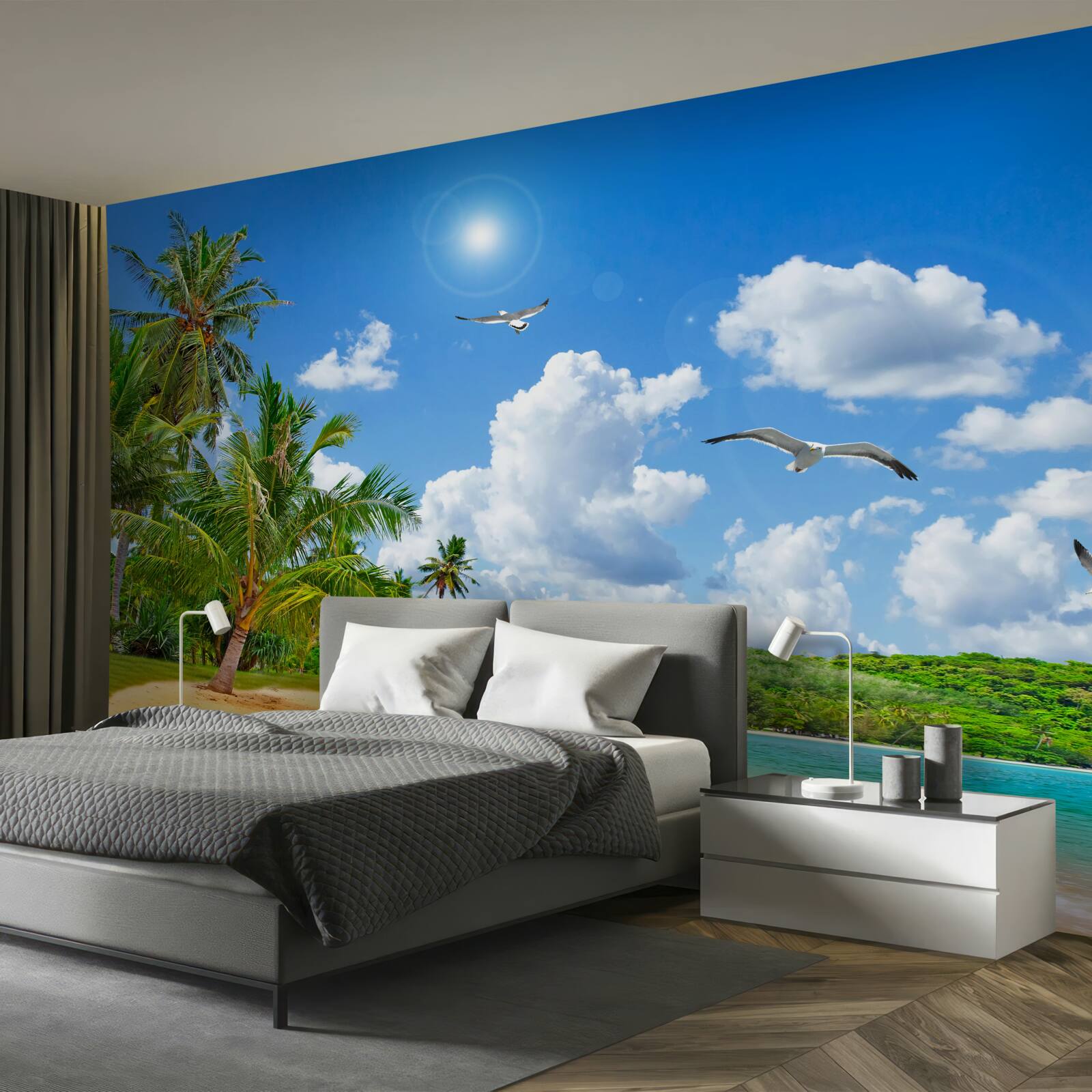 Fototapeta tropikalna wyspa z plażą pod słońcem