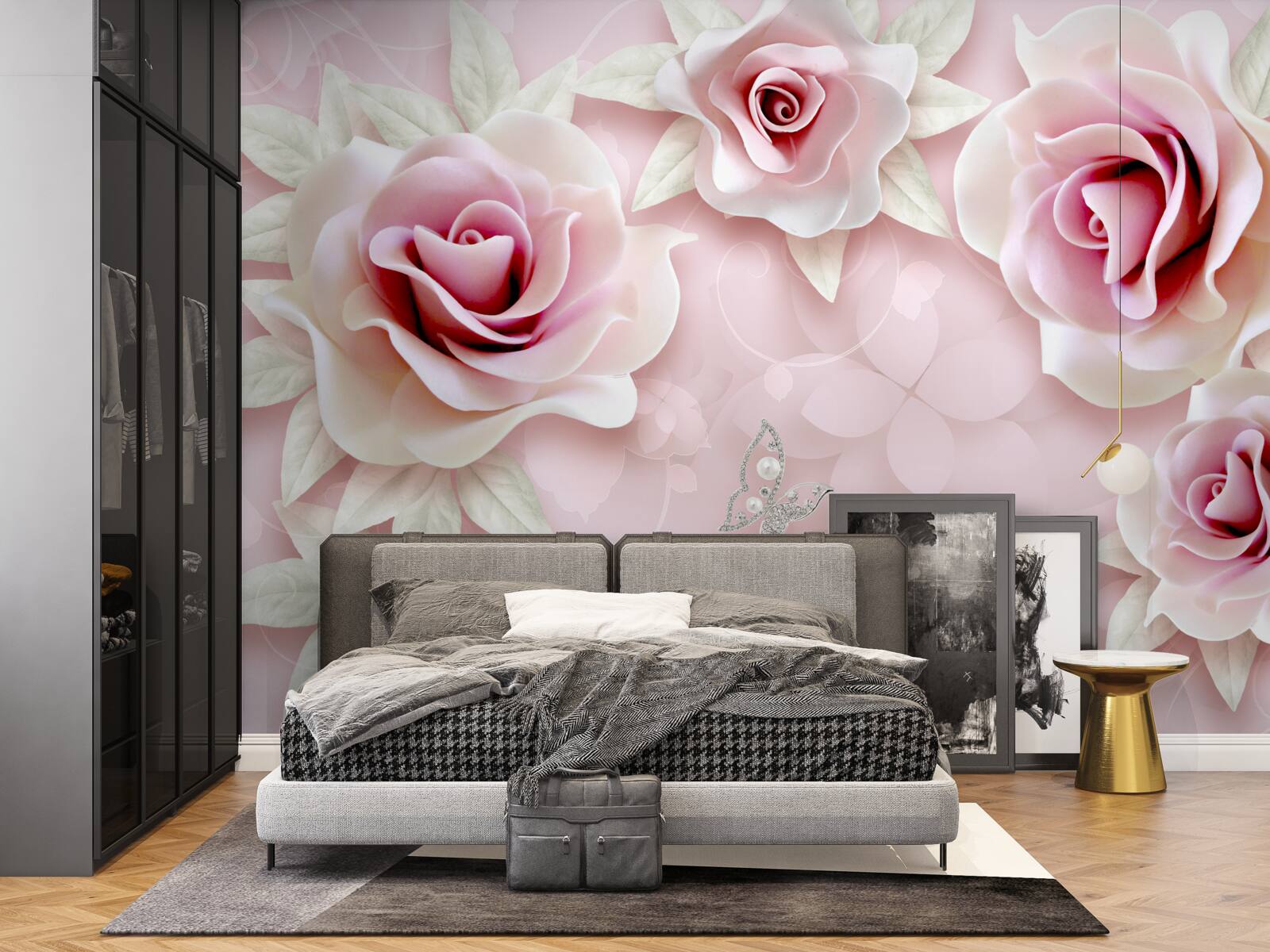 Fototapeta elegancki porcelanowy róż w delikatnej, liliowej tonacji