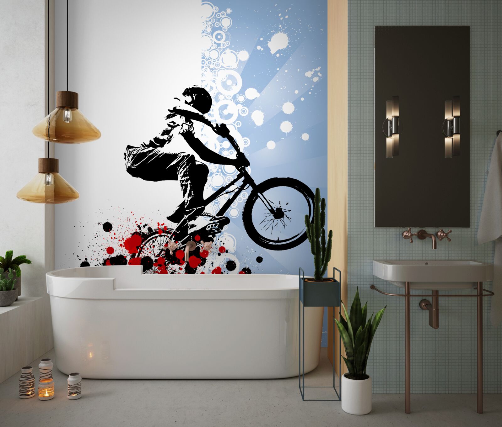 Fototapeta skok kolarza bmx