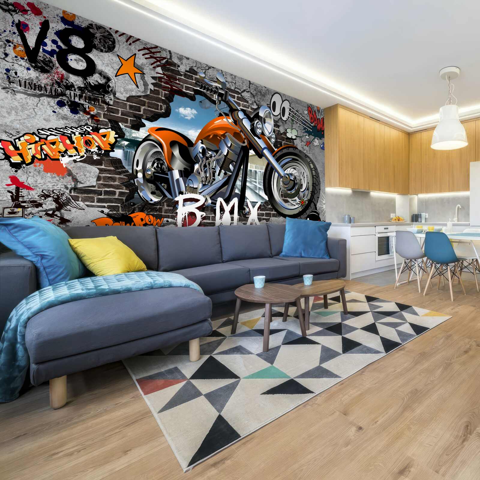 Fototapeta graffiti w formie motocykla