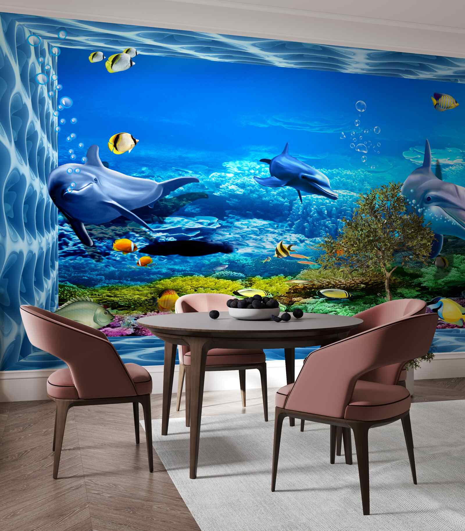 Fototapeta delfiny żyją w podwodnym świecie