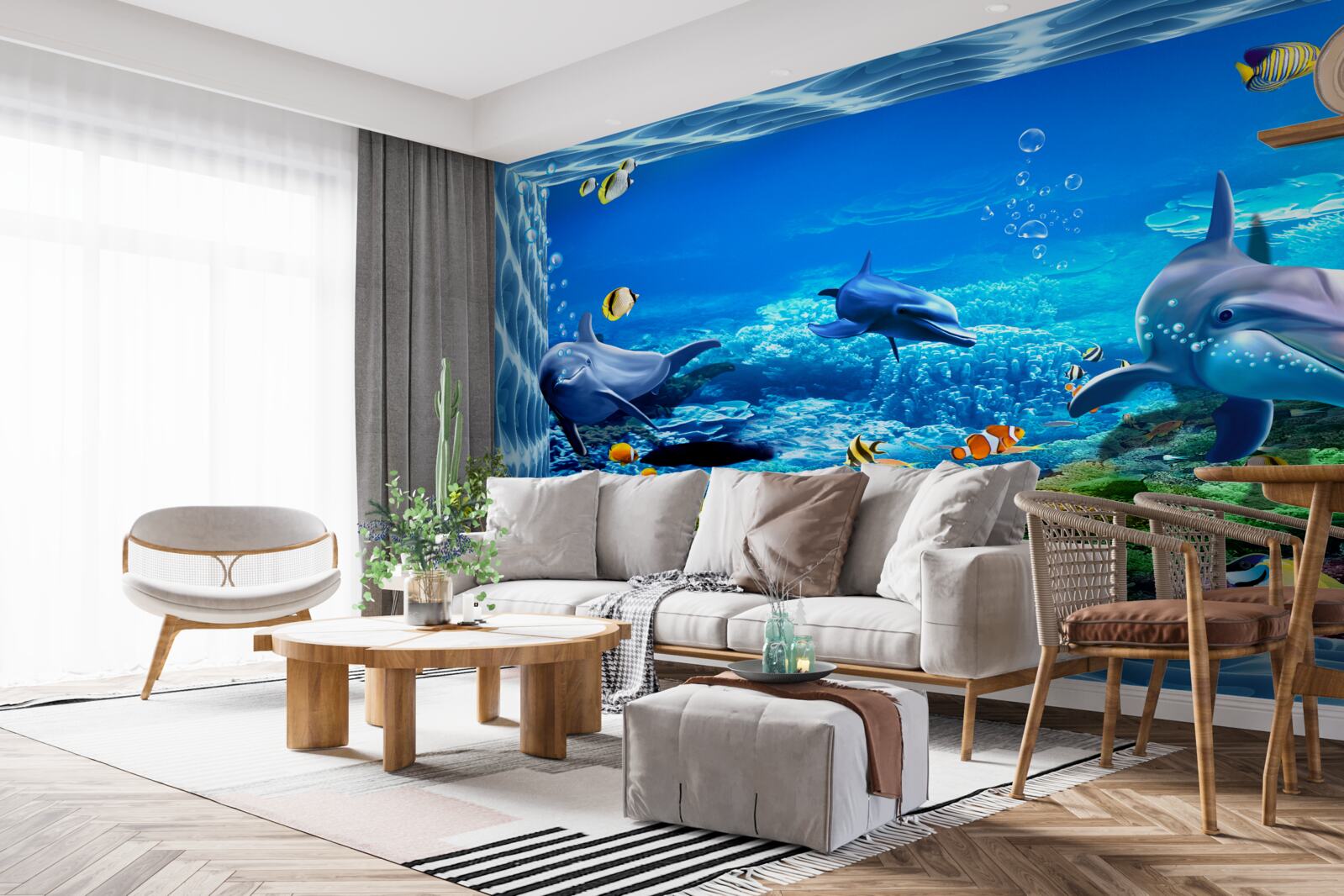 Fototapeta delfiny żyją w podwodnym świecie