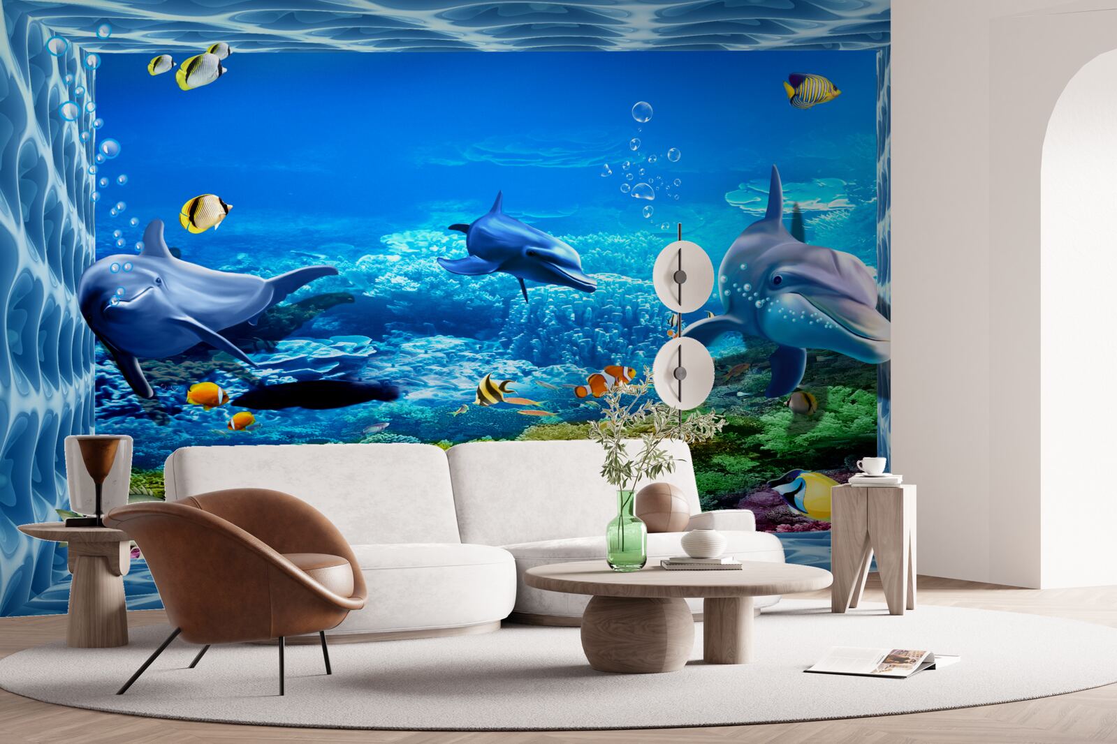 Fototapeta delfiny żyją w podwodnym świecie