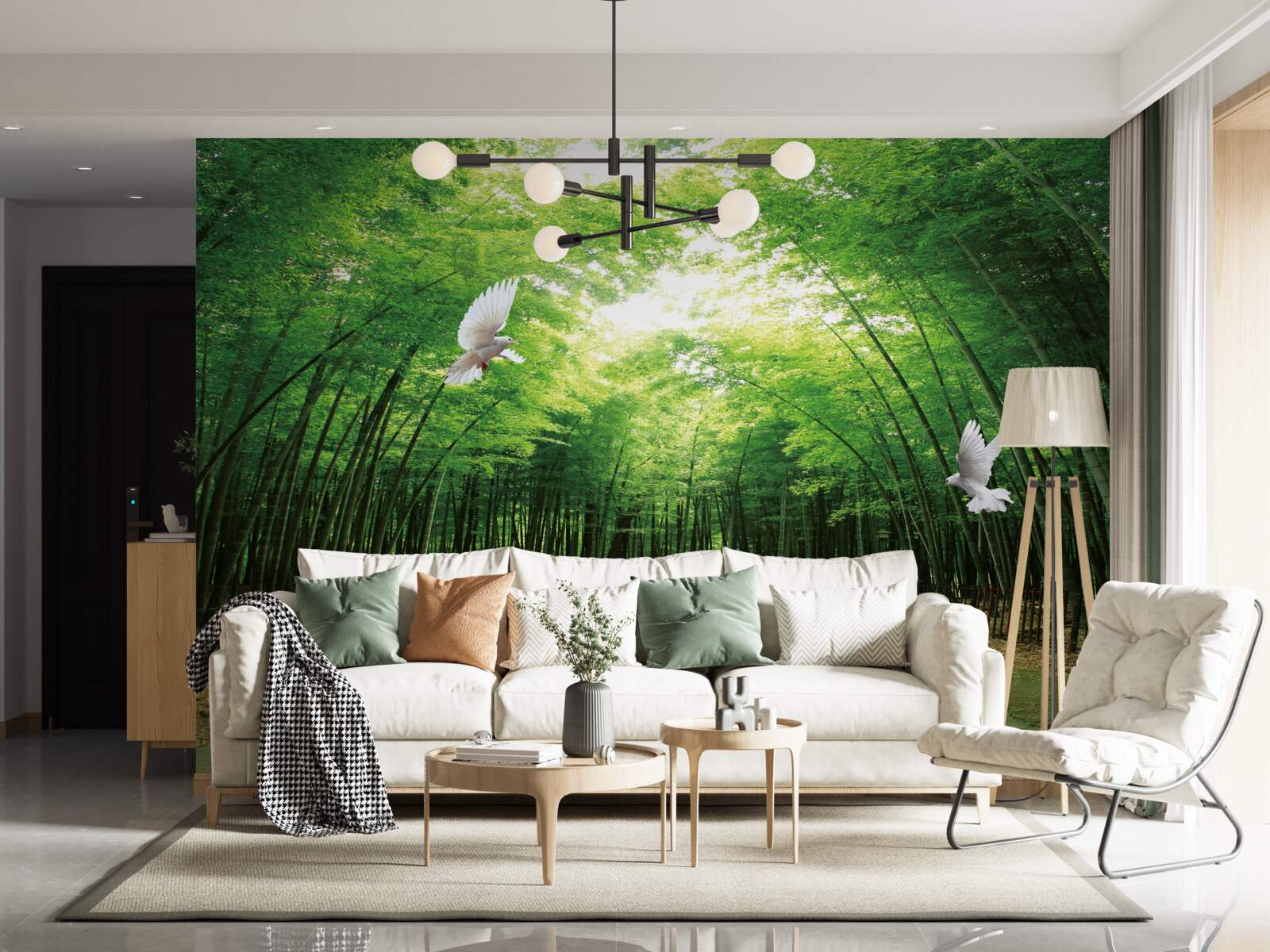 Fototapeta wejdź do ogrodu botanicznego, zagospodarowanego i zamieszkanego przez gołębie