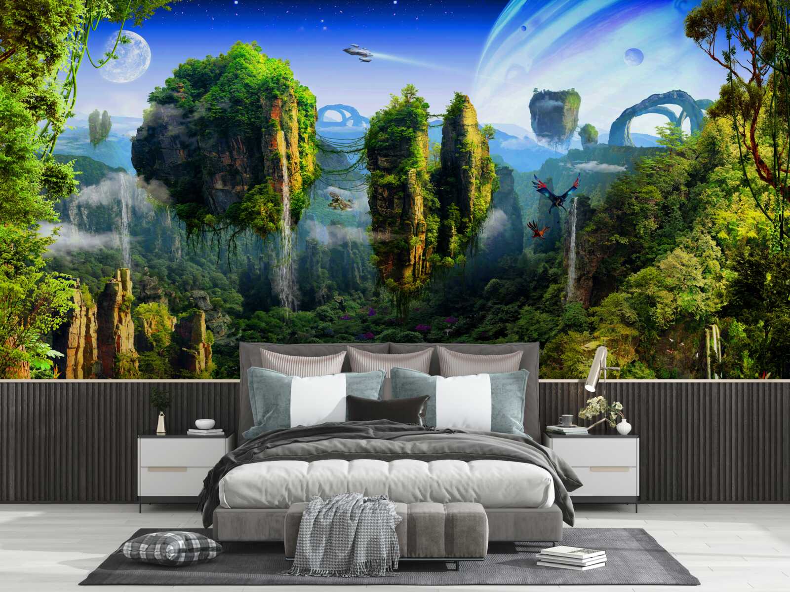 Fototapeta zielone miasto w stylu fantasy