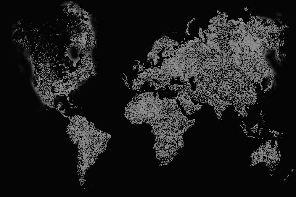 Fototapeta mapa świata z projekcją reliefową