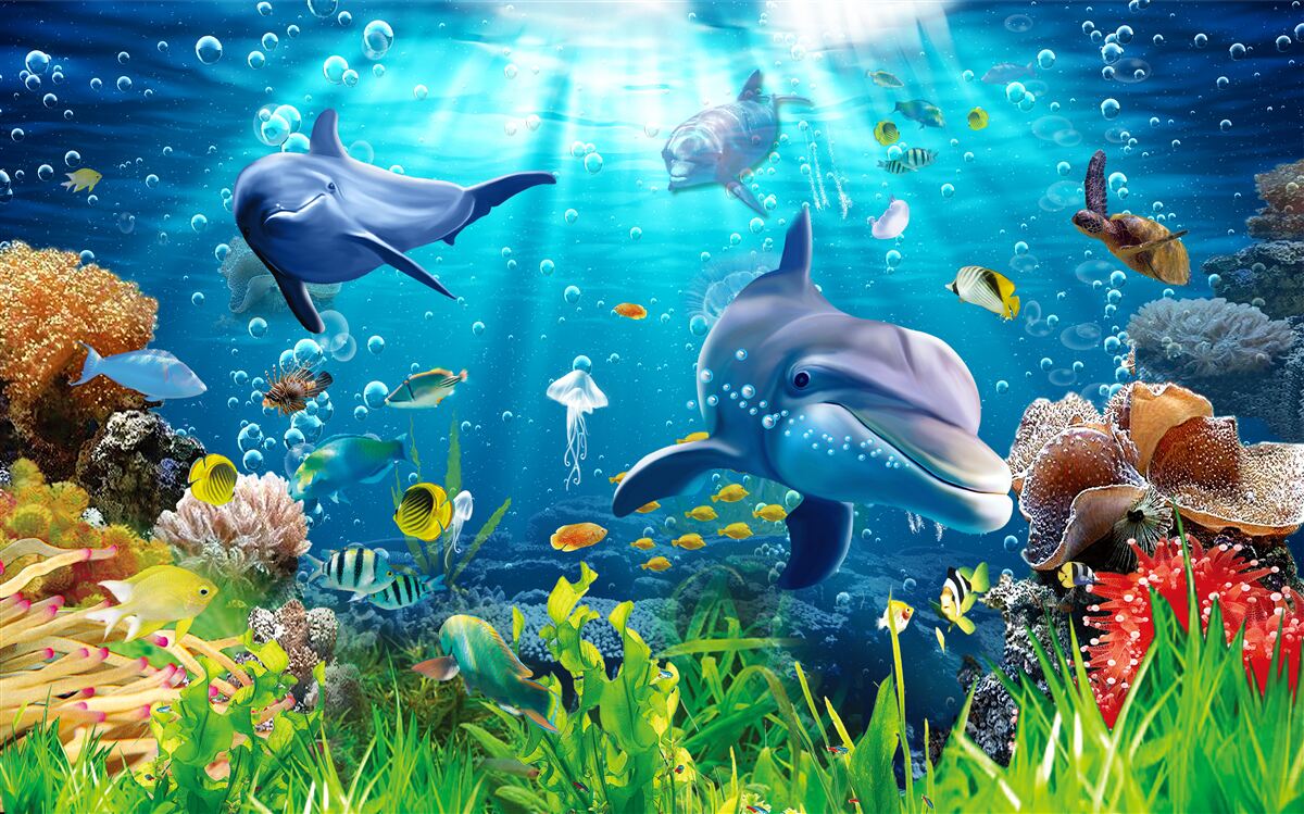 Fototapeta delfiny żyją na dnie morza