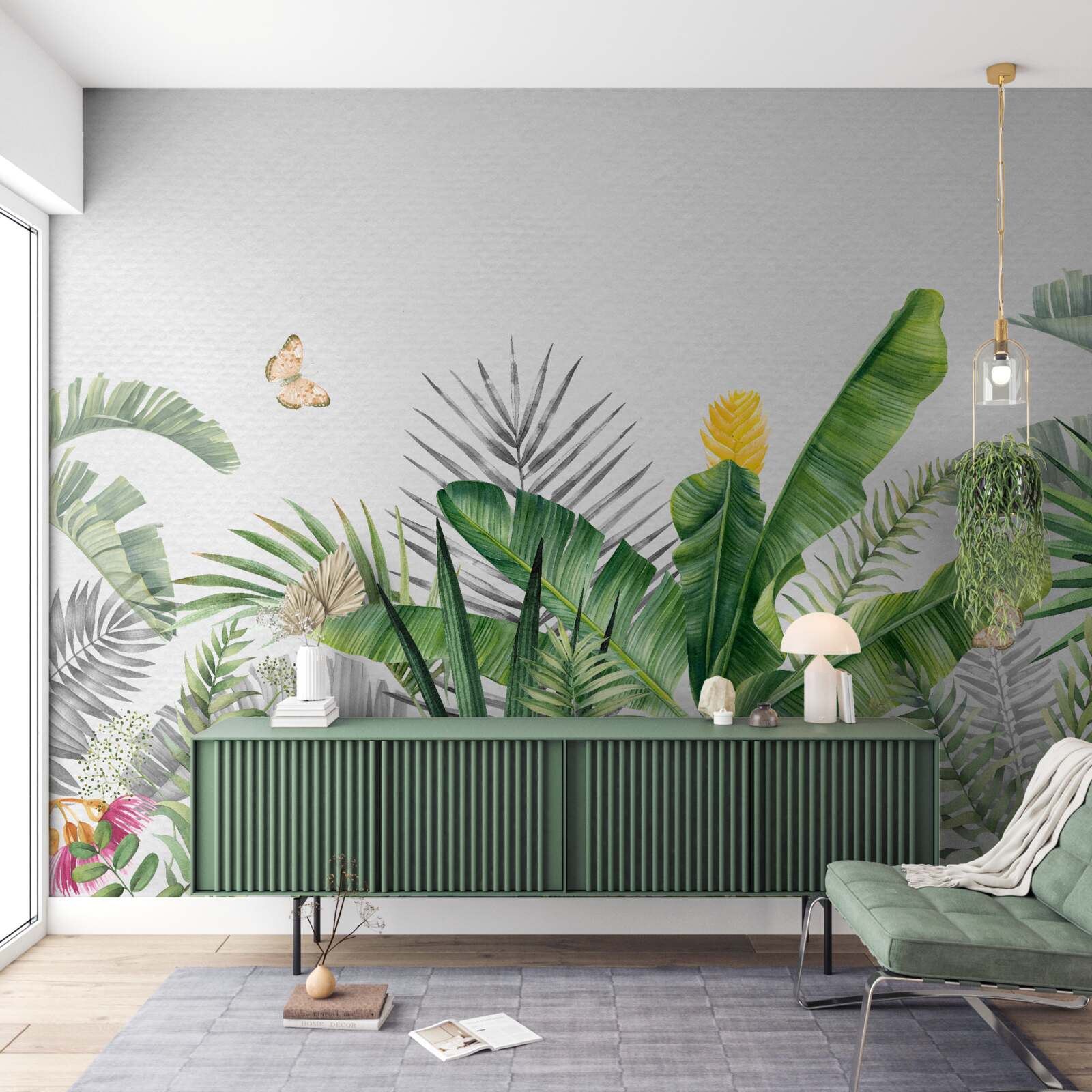 Fototapeta tropikalna flora na jasnym tle