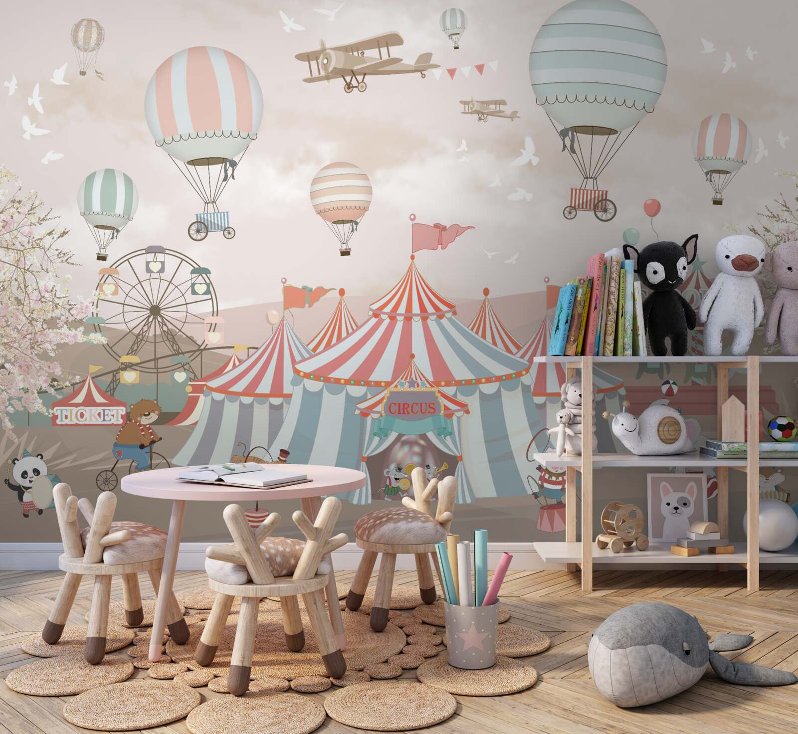 Fototapeta balony i występy cyrkowe