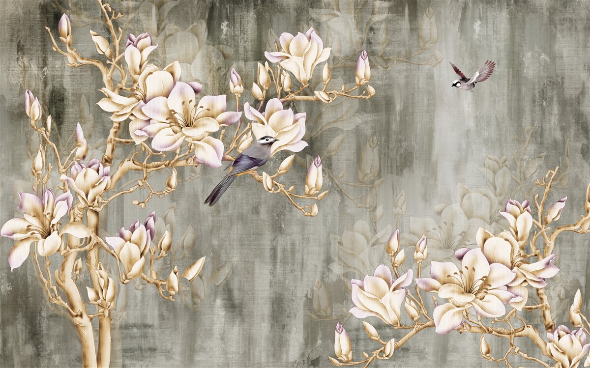 Fototapeta pastelowa chinoiserie