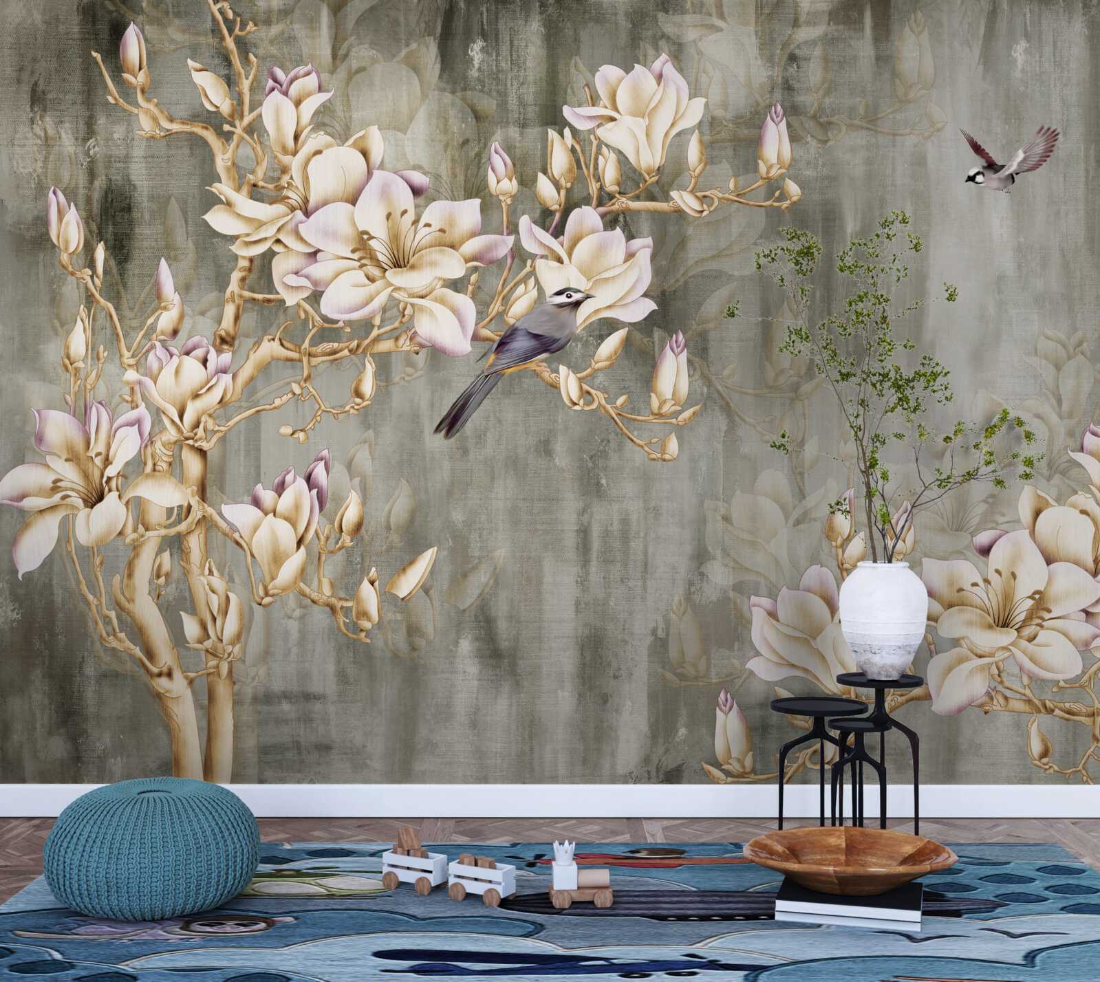Fototapeta pastelowa chinoiserie