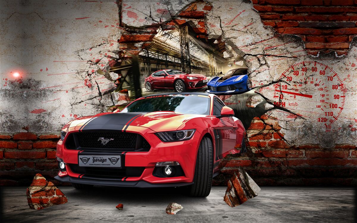 Fototapeta mustang czerwony na ścianie