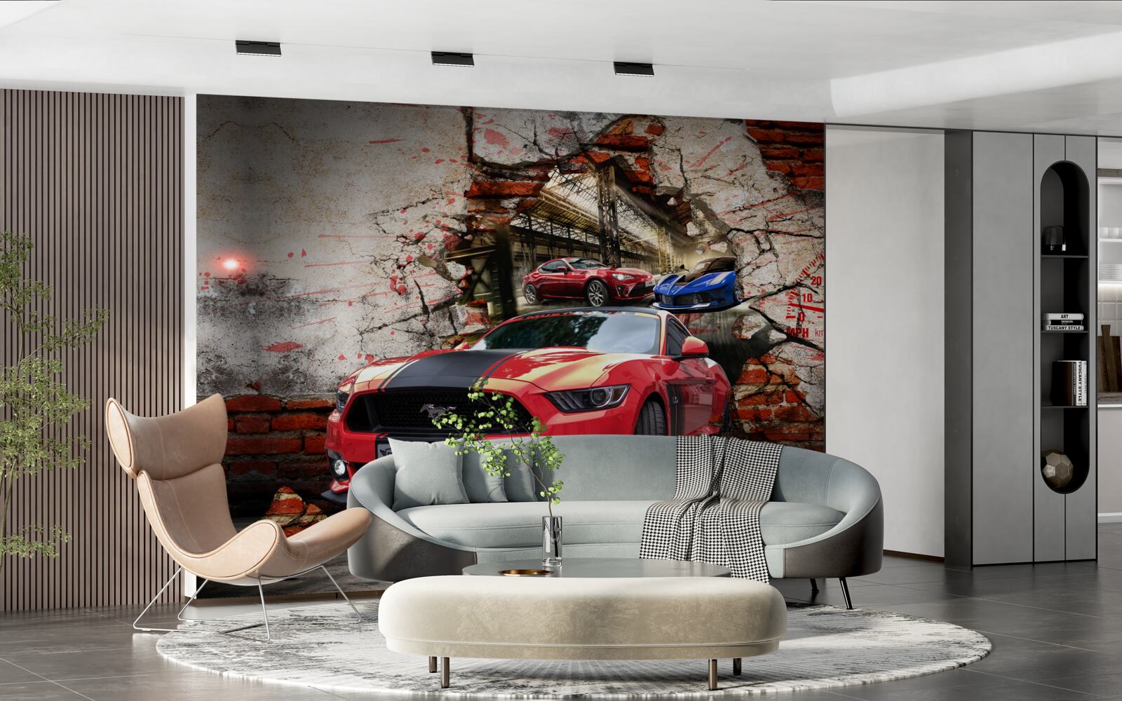Fototapeta mustang czerwony na ścianie