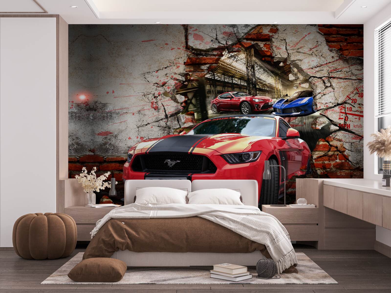 Fototapeta mustang czerwony na ścianie