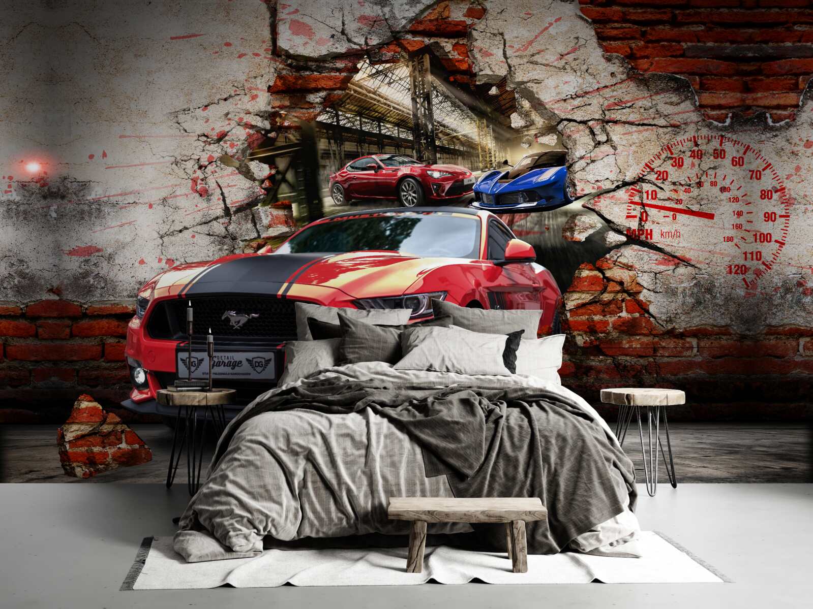 Fototapeta mustang czerwony na ścianie