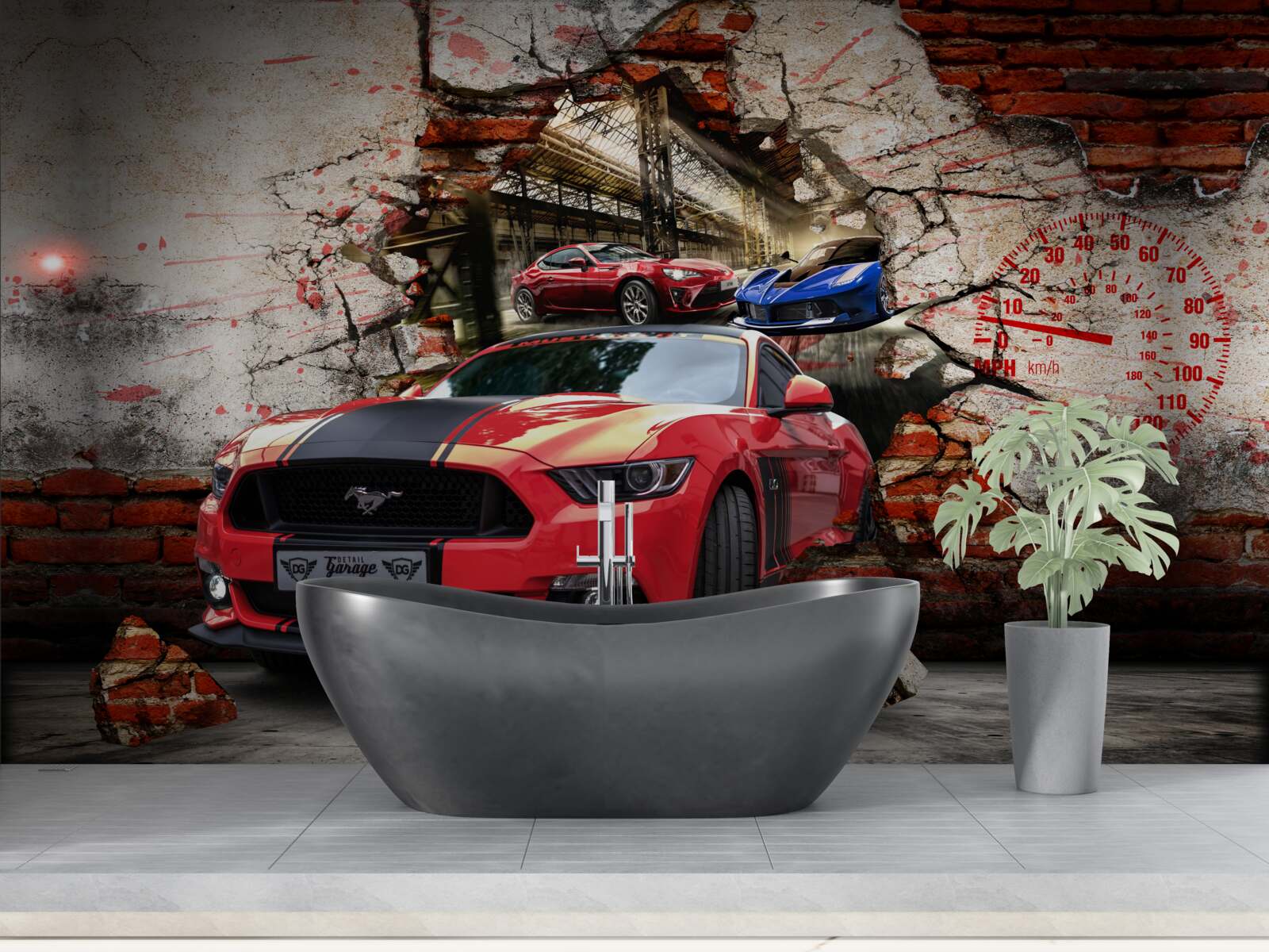Fototapeta mustang czerwony na ścianie