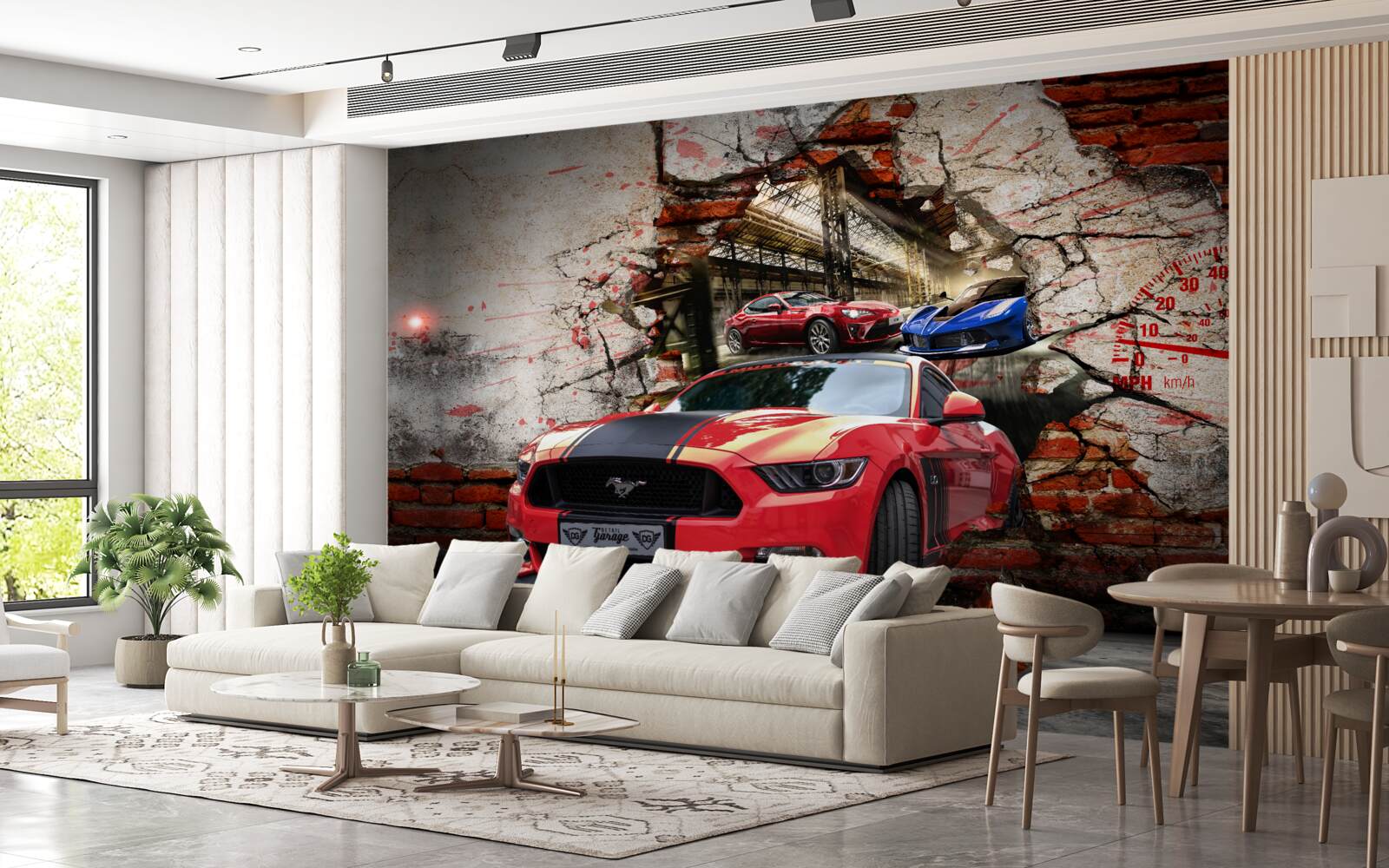 Fototapeta mustang czerwony na ścianie