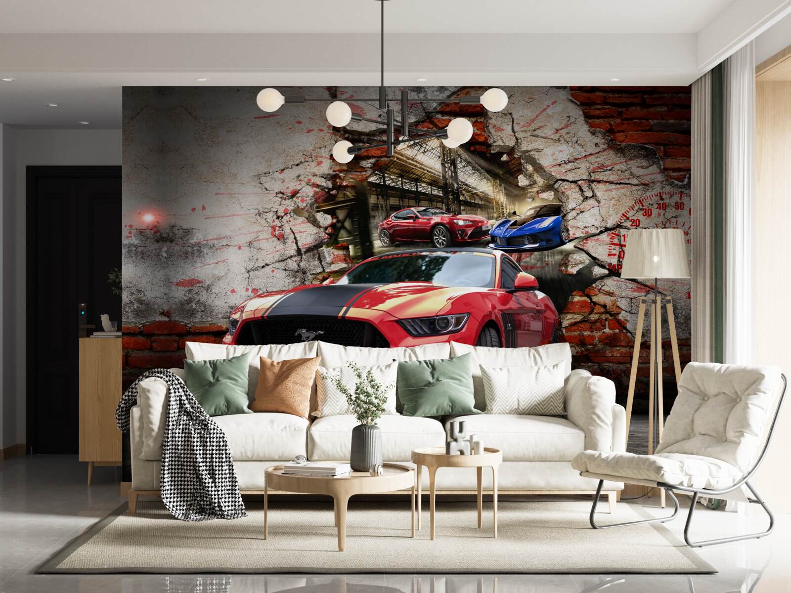 Fototapeta mustang czerwony na ścianie
