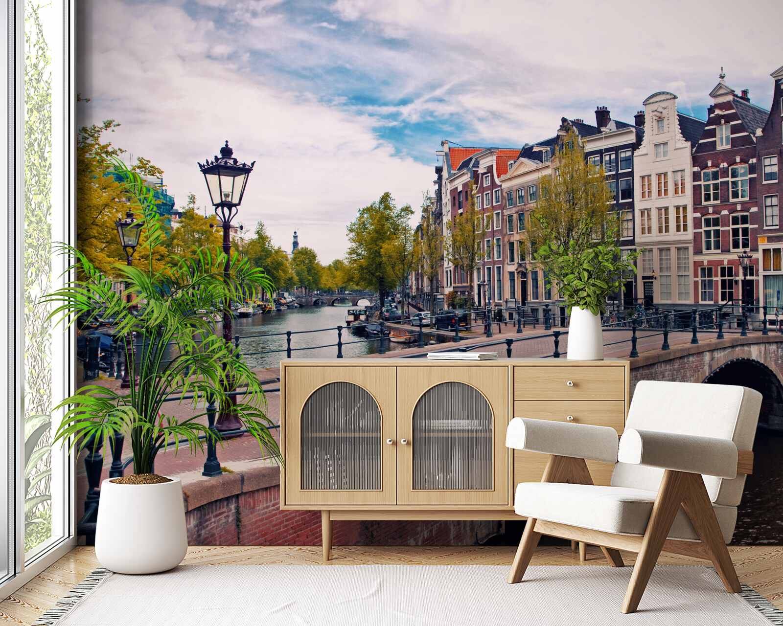 Fototapeta most amsterdamski rozciągający się nad kanałem