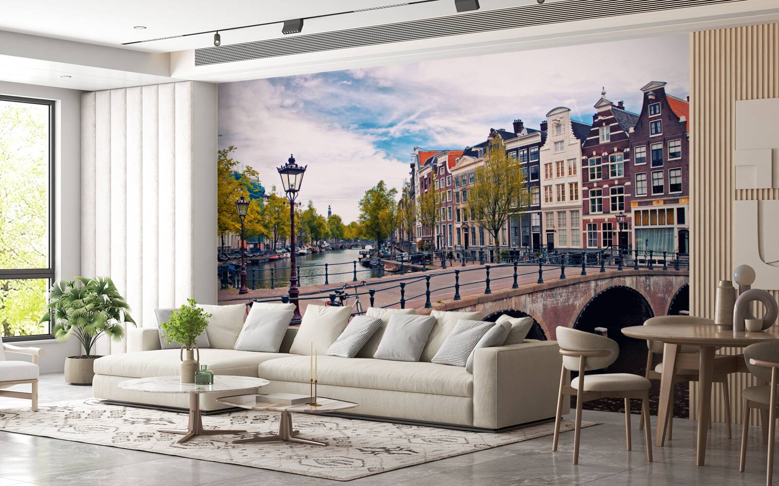 Fototapeta most amsterdamski rozciągający się nad kanałem