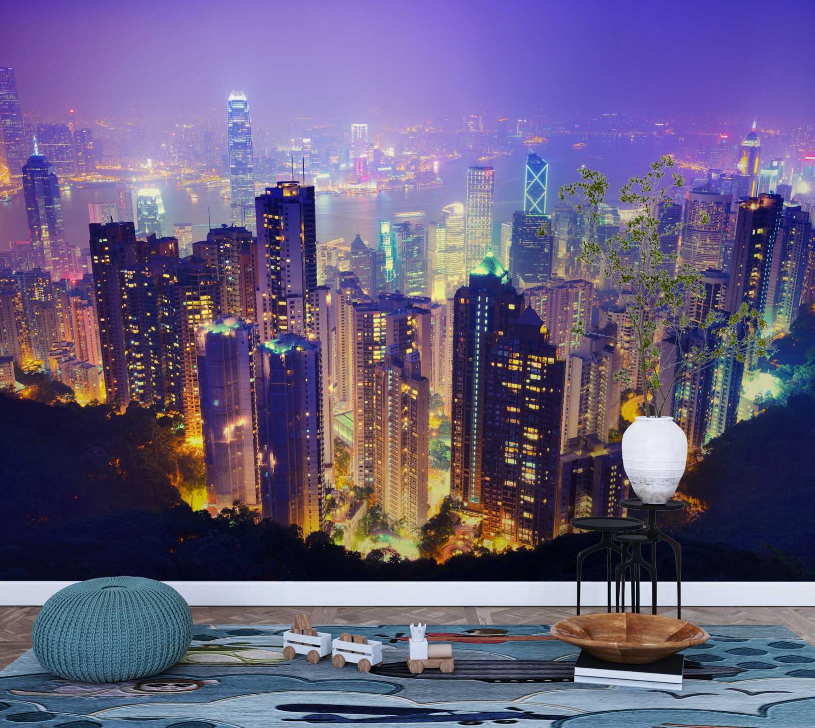 Fototapeta hongkong nocą ma oszałamiającą panoramę