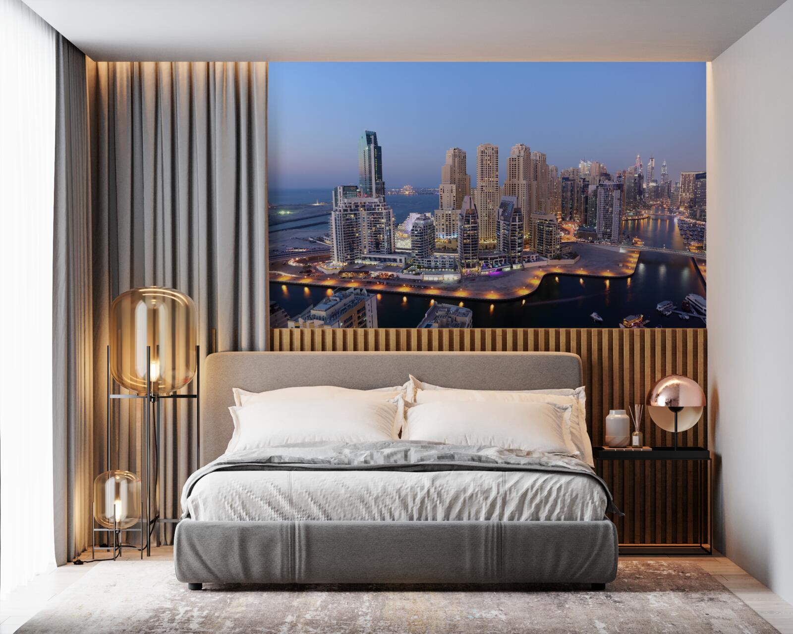 Fototapeta zachód słońca nad dubajem