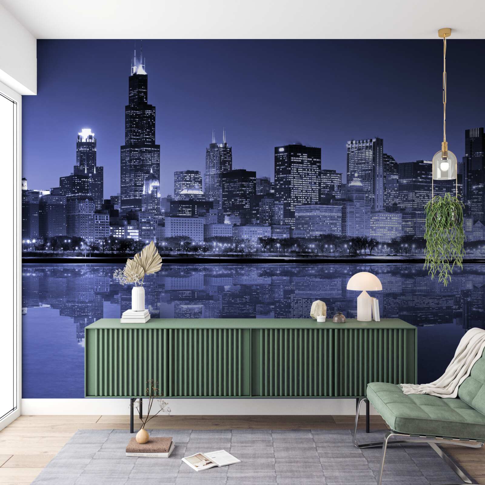 Fototapeta nocny widok na chicago