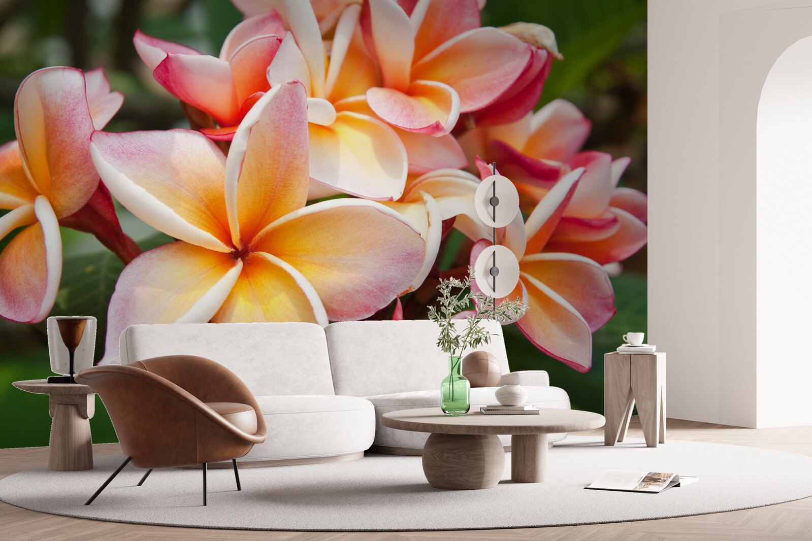 Fototapeta frangipani z atrakcyjnymi kwiatami