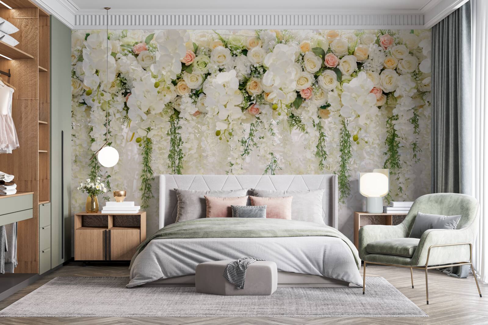 Fototapeta kompozycja delikatnych kwiatów orchidei