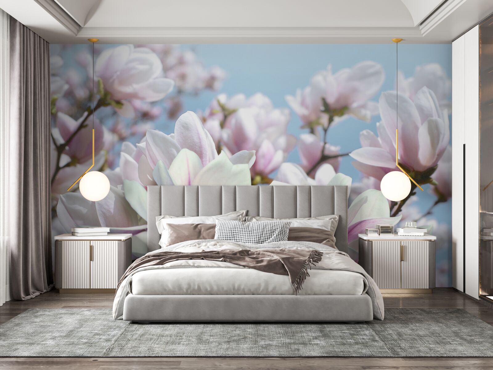 Fototapeta magnolia owiana kwiatami
