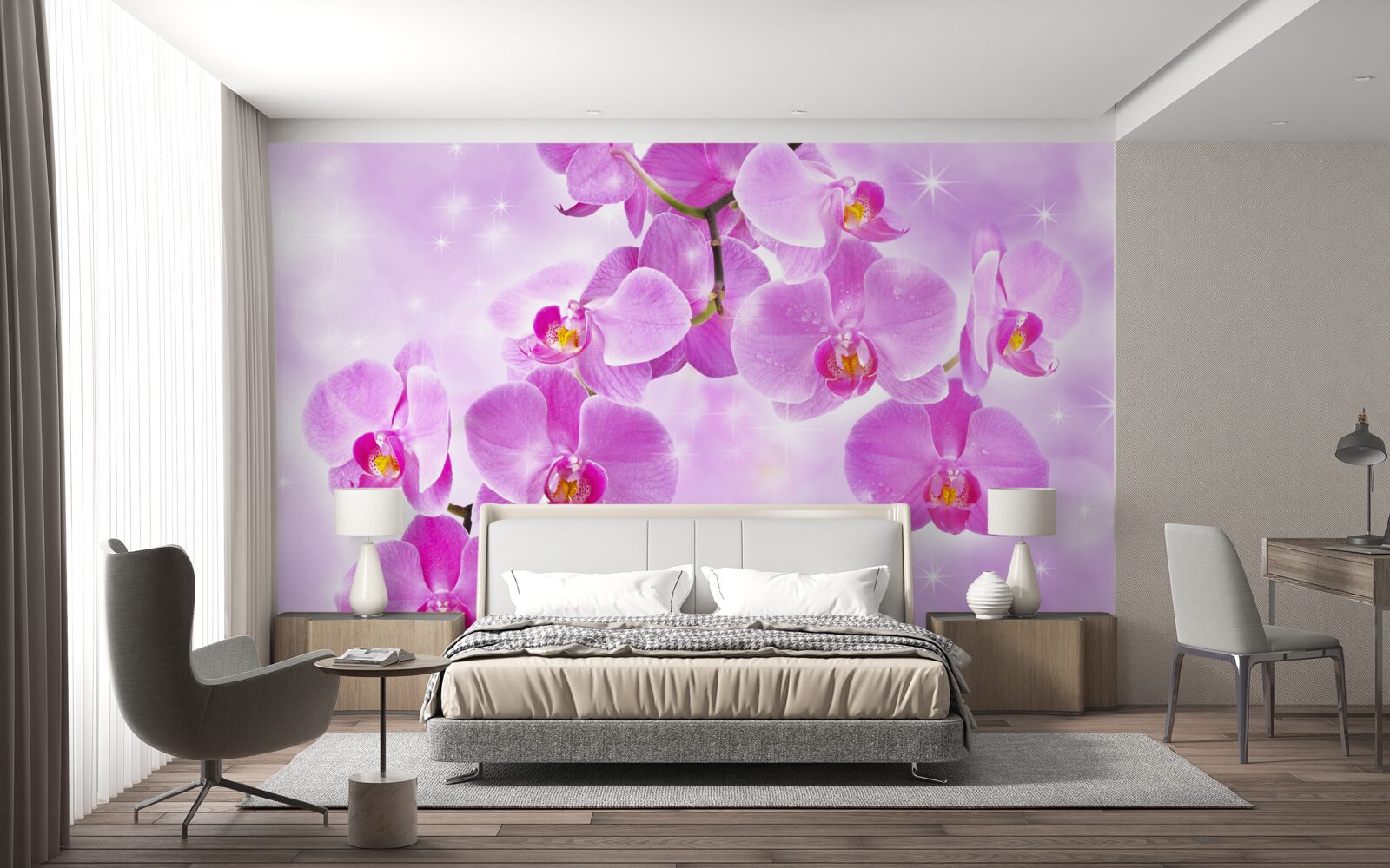 Fototapeta zwisają fioletowe orchidee
