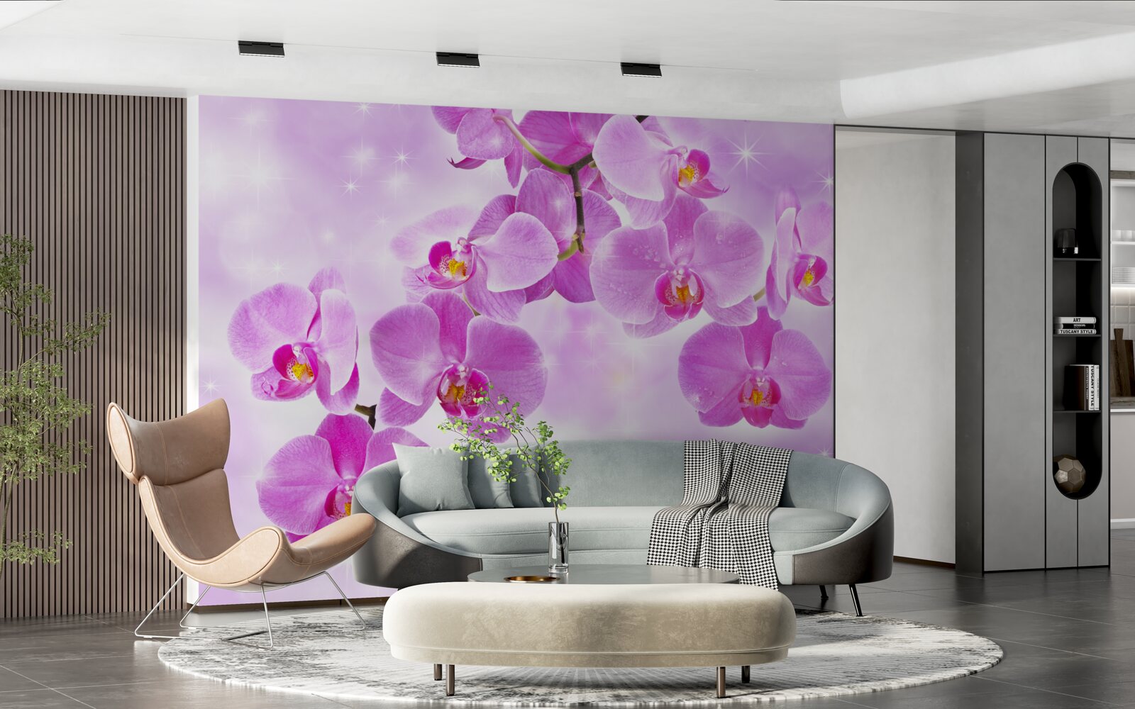 Fototapeta zwisają fioletowe orchidee