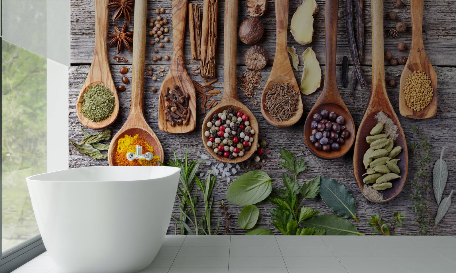 Fototapeta wielobarwne przyprawy emanujące aromatem