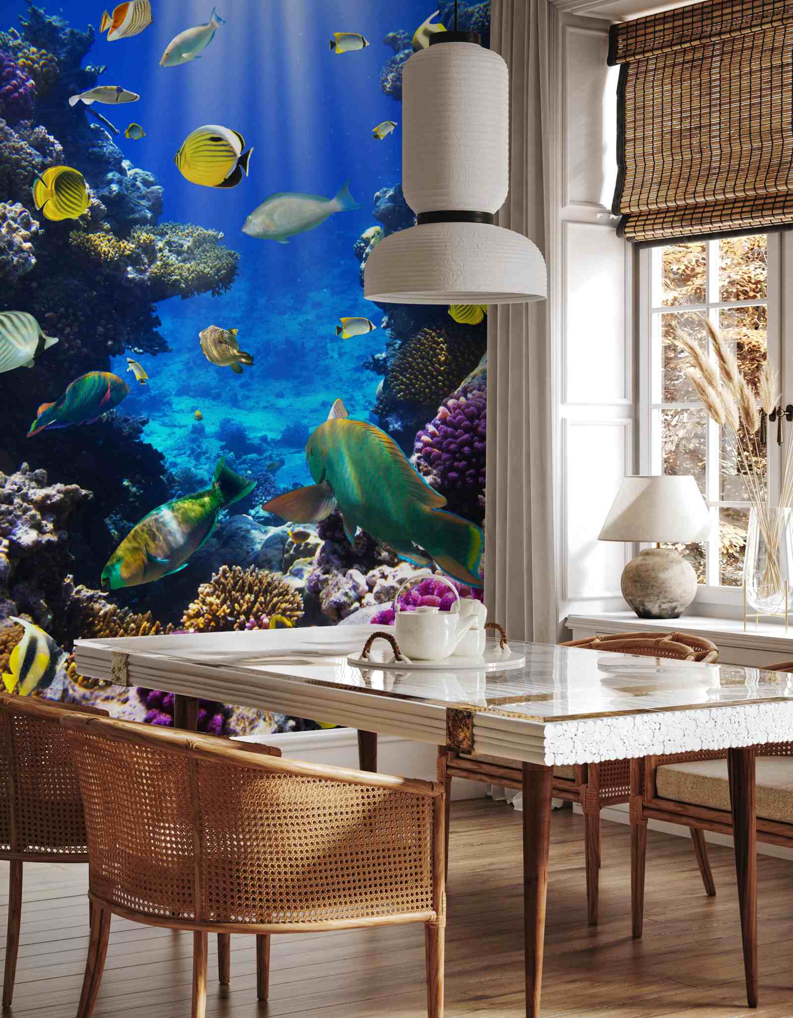 Fototapeta ryby w rafach koralowych oceanu