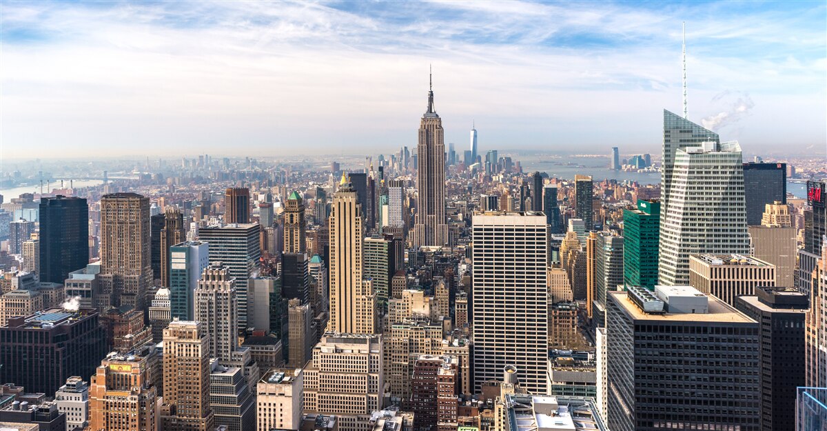 Fototapeta widok na manhattan z lotu ptaka