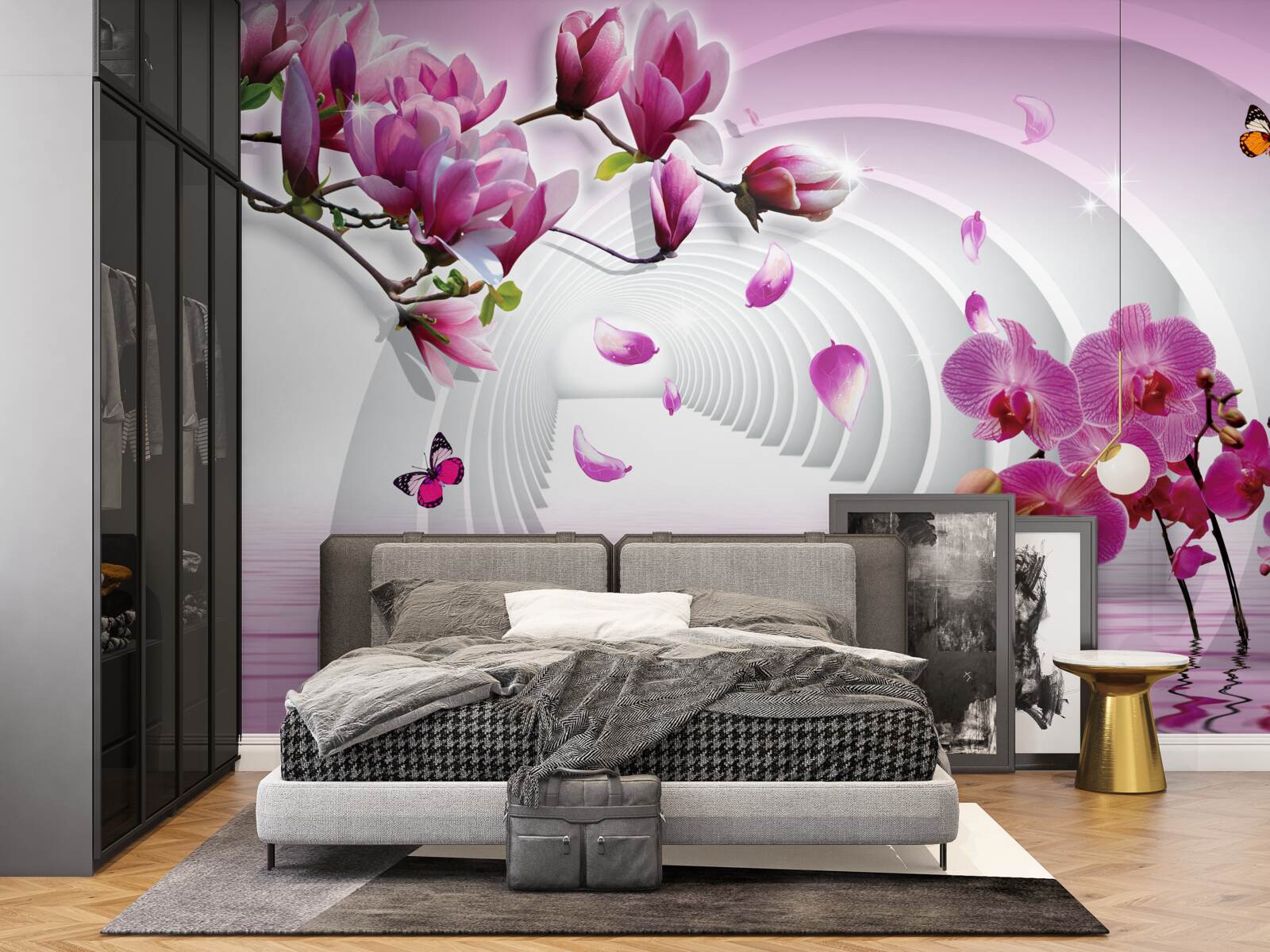 Fototapeta zachwycające odcienie różowej magnolii i orchidei
