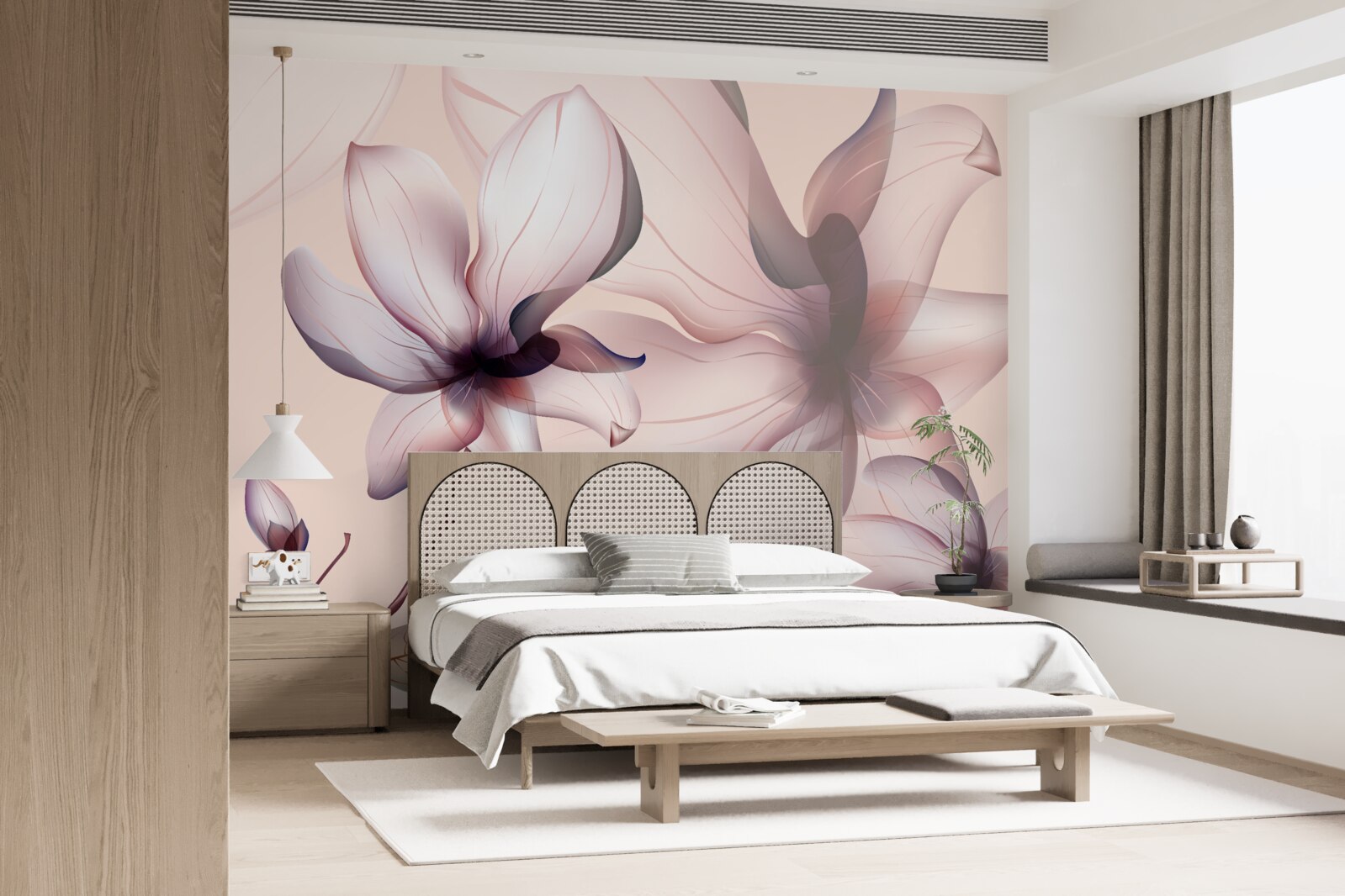 Fototapeta jasne tło z magnoliami