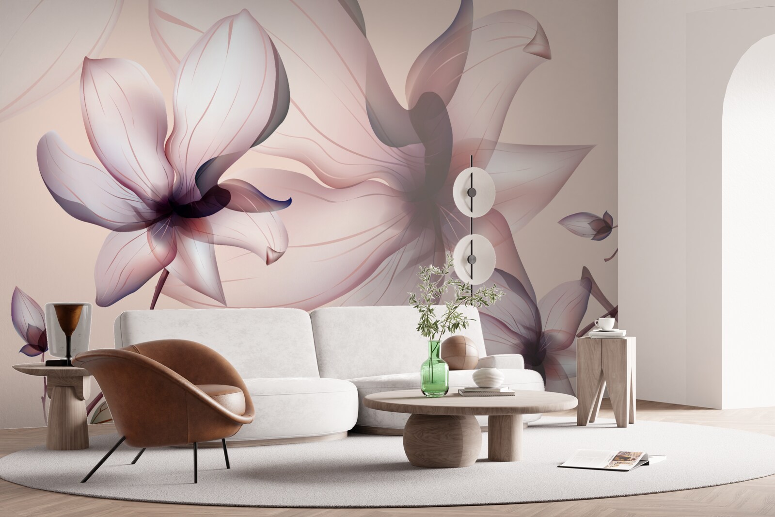 Fototapeta jasne tło z magnoliami