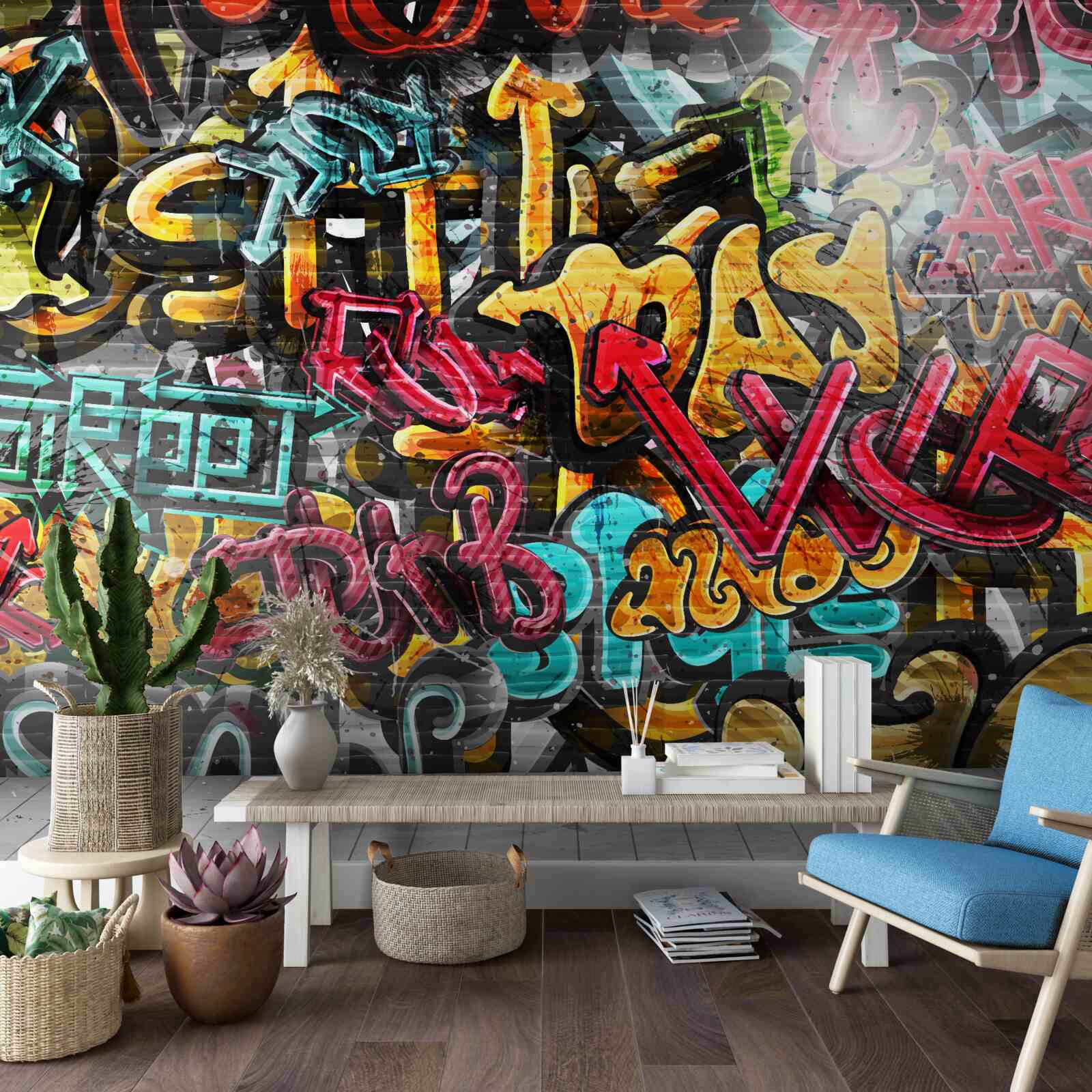 Fototapeta jasne graffiti na ulicach