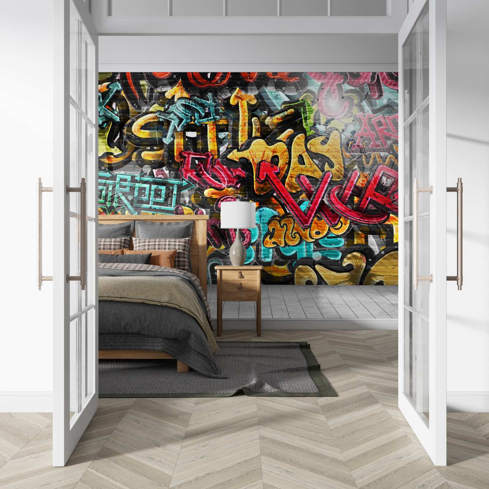 Fototapeta jasne graffiti na ulicach