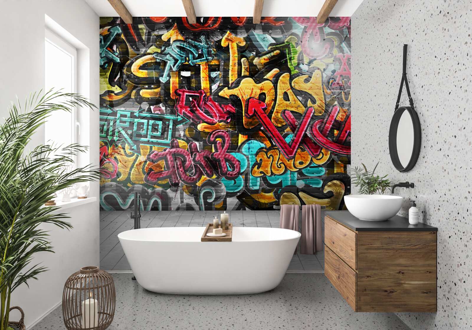 Fototapeta jasne graffiti na ulicach