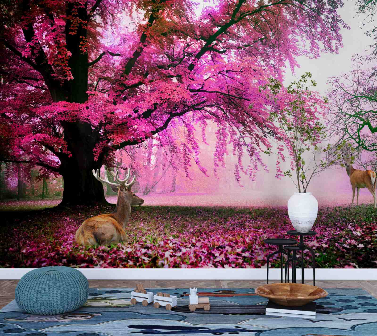 Fototapeta sakura w różu lata dookoła