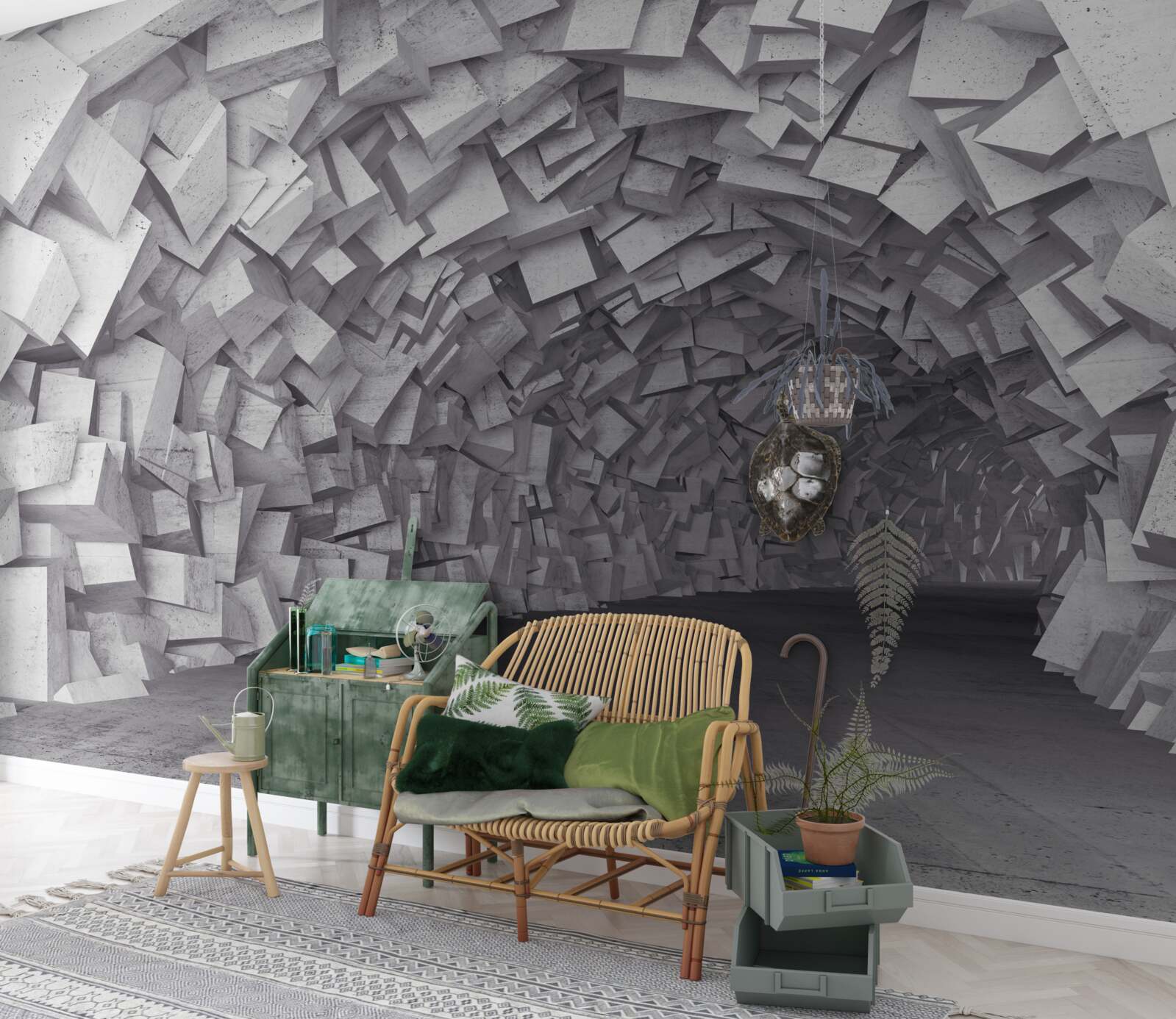 Fototapeta kształty 3d tworzą tunel
