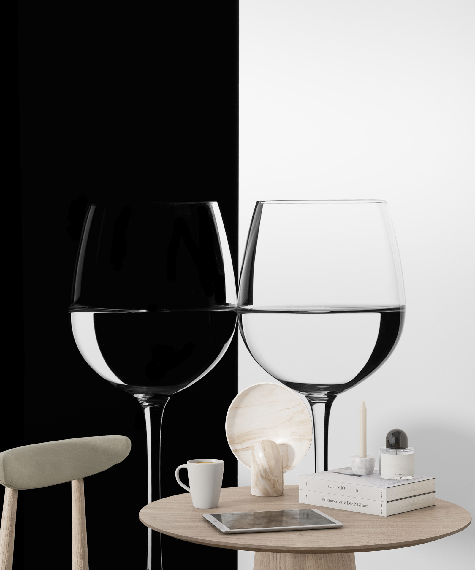 Fototapeta okulary na jasnym i ciemnym tle