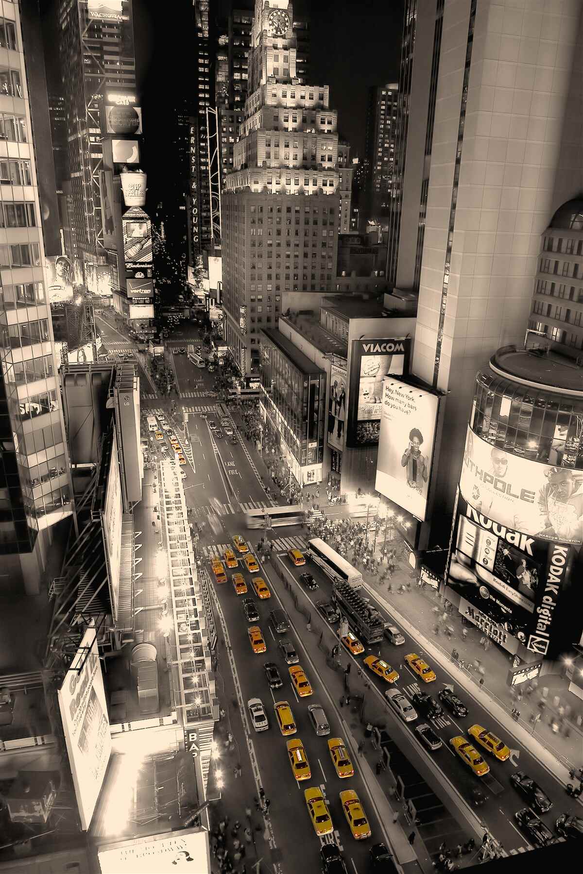 Fototapeta times square i żółte taksówki